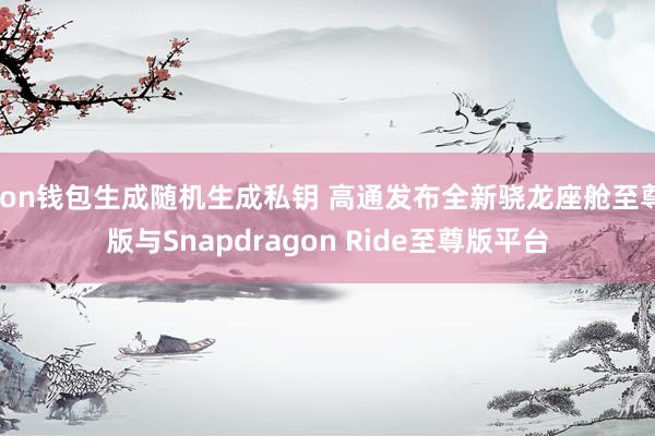 ton钱包生成随机生成私钥 高通发布全新骁龙座舱至尊版与Snapdragon Ride至尊版平台