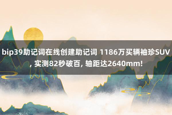 bip39助记词在线创建助记词 1186万买辆袖珍SUV, 实测82秒破百, 轴距达2640mm!